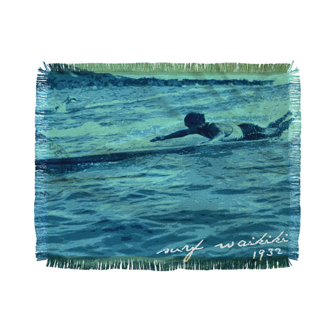 Deb Haugen Surf Waikiki Throw Blanket