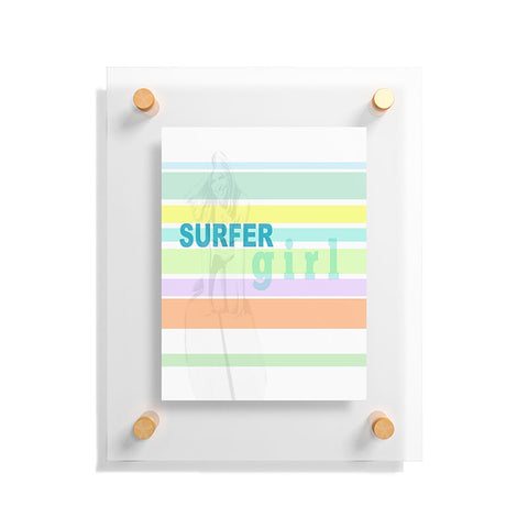Deb Haugen Surfergirl Stripe Floating Acrylic Print