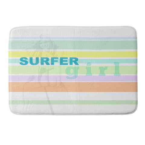 Deb Haugen Surfergirl Stripe Memory Foam Bath Mat