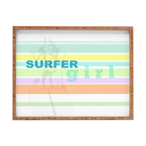 Deb Haugen Surfergirl Stripe Rectangular Tray