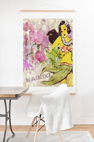 Deb Haugen waikiki wahine Art Print And Hanger