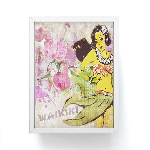 Deb Haugen waikiki wahine Framed Mini Art Print