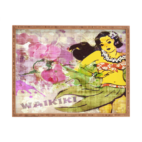 Deb Haugen waikiki wahine Rectangular Tray