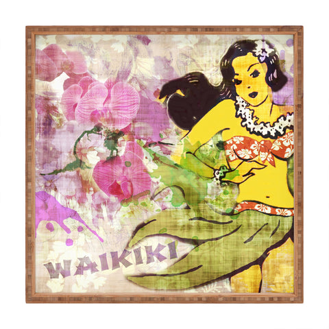 Deb Haugen waikiki wahine Square Tray