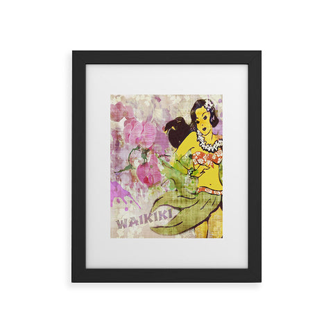 Deb Haugen waikiki wahine Framed Art Print