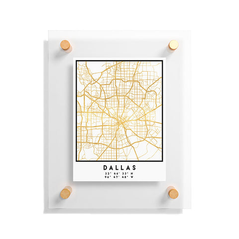 deificus Art DALLAS TEXAS CITY STREET MAP Floating Acrylic Print