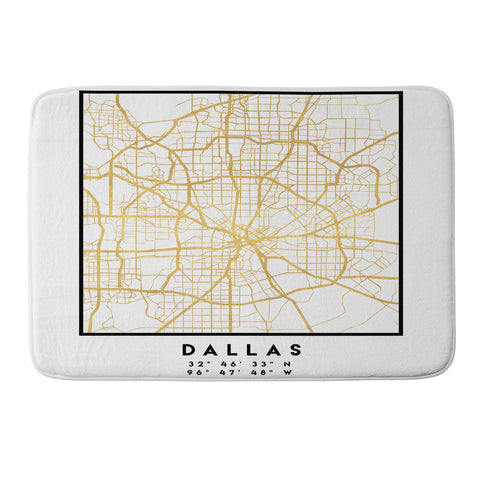 deificus Art DALLAS TEXAS CITY STREET MAP Memory Foam Bath Mat