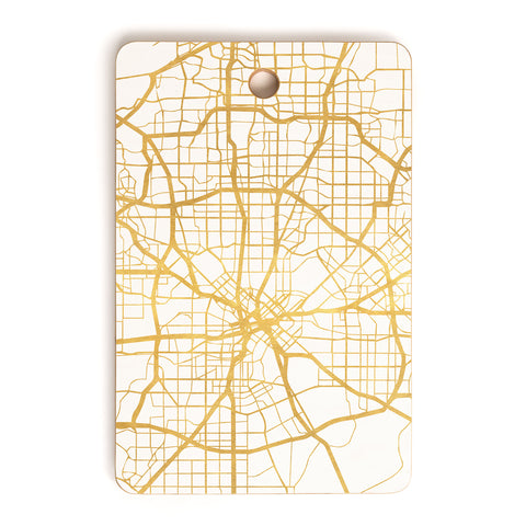 deificus Art DALLAS TEXAS CITY STREET MAP Cutting Board Rectangle