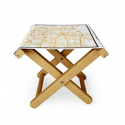 deificus Art DALLAS TEXAS CITY STREET MAP Folding Stool