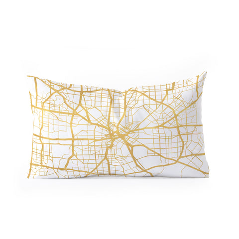 deificus Art DALLAS TEXAS CITY STREET MAP Oblong Throw Pillow