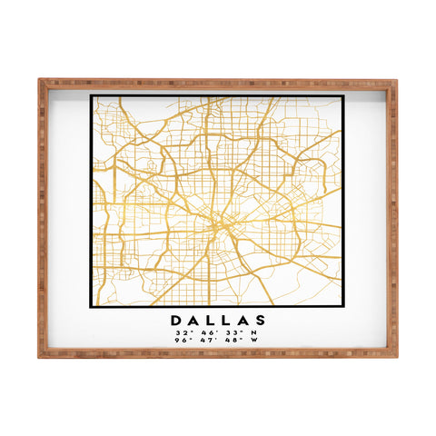deificus Art DALLAS TEXAS CITY STREET MAP Rectangular Tray