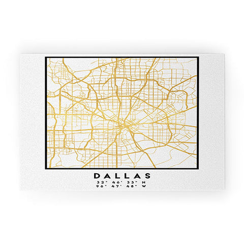 deificus Art DALLAS TEXAS CITY STREET MAP Welcome Mat