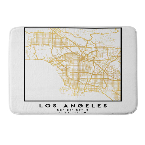 deificus Art LOS ANGELES CALIFORNIA CITY MAP Memory Foam Bath Mat