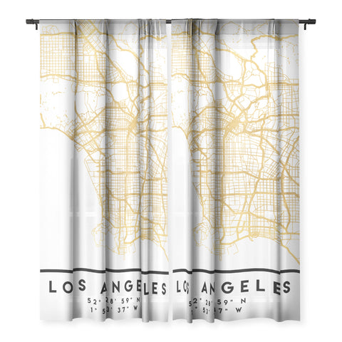 deificus Art LOS ANGELES CALIFORNIA CITY MAP Sheer Non Repeat