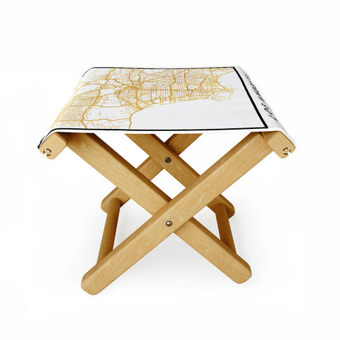 deificus Art LOS ANGELES CALIFORNIA CITY MAP Folding Stool