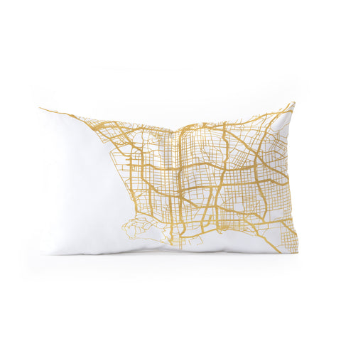 deificus Art LOS ANGELES CALIFORNIA CITY MAP Oblong Throw Pillow
