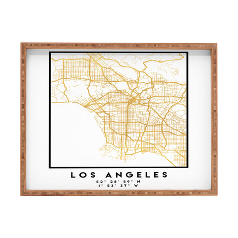 deificus Art LOS ANGELES CALIFORNIA CITY MAP Rectangular Tray