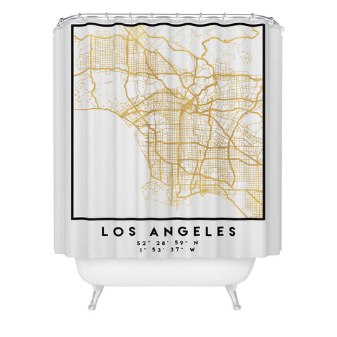 deificus Art LOS ANGELES CALIFORNIA CITY MAP Shower Curtain