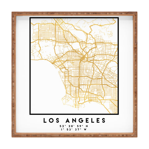 deificus Art LOS ANGELES CALIFORNIA CITY MAP Square Tray
