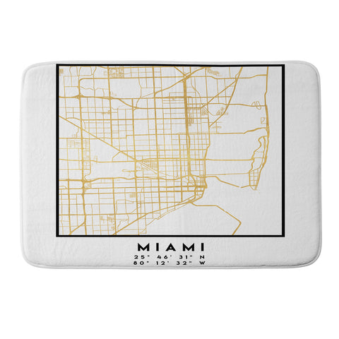 deificus Art MIAMI FLORIDA CITY STREET MAP Memory Foam Bath Mat