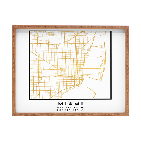 deificus Art MIAMI FLORIDA CITY STREET MAP Rectangular Tray