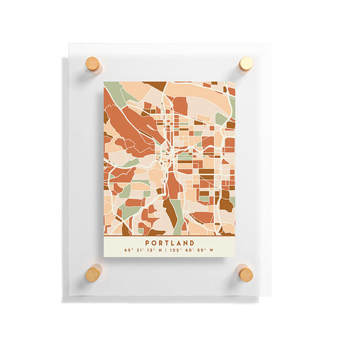 deificus Art PORTLAND OREGON CITY MAP Floating Acrylic Print