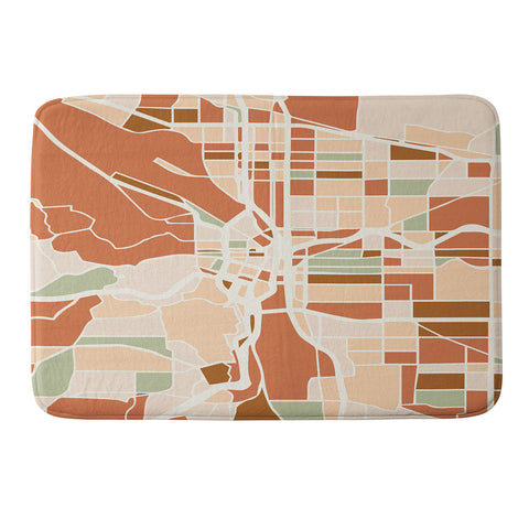 deificus Art PORTLAND OREGON CITY MAP Memory Foam Bath Mat