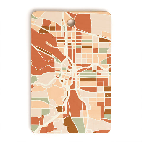 deificus Art PORTLAND OREGON CITY MAP Cutting Board Rectangle