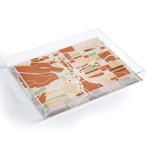 deificus Art PORTLAND OREGON CITY MAP Acrylic Tray