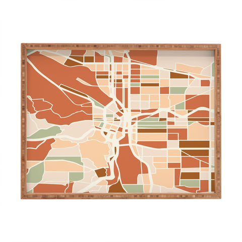 deificus Art PORTLAND OREGON CITY MAP Rectangular Tray