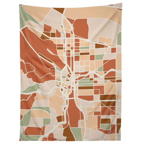 deificus Art PORTLAND OREGON CITY MAP Tapestry
