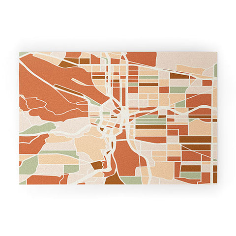 deificus Art PORTLAND OREGON CITY MAP Welcome Mat