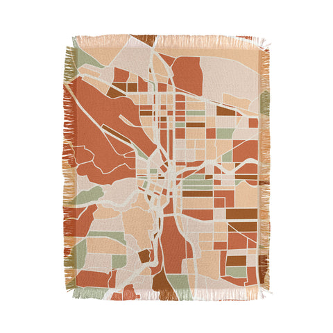 deificus Art PORTLAND OREGON CITY MAP Throw Blanket