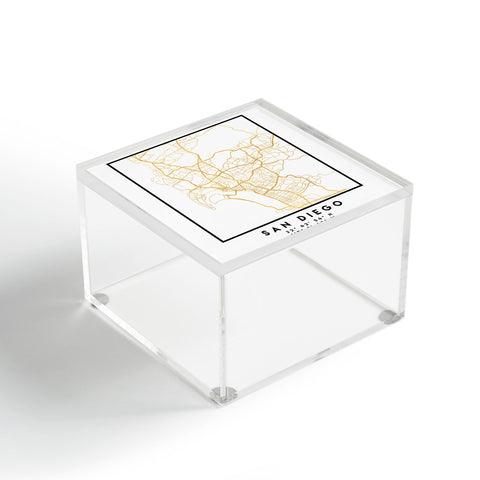 deificus Art SAN DIEGO CALIFORNIA CITY MAP Acrylic Box