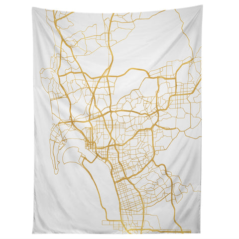 deificus Art SAN DIEGO CALIFORNIA CITY MAP Tapestry