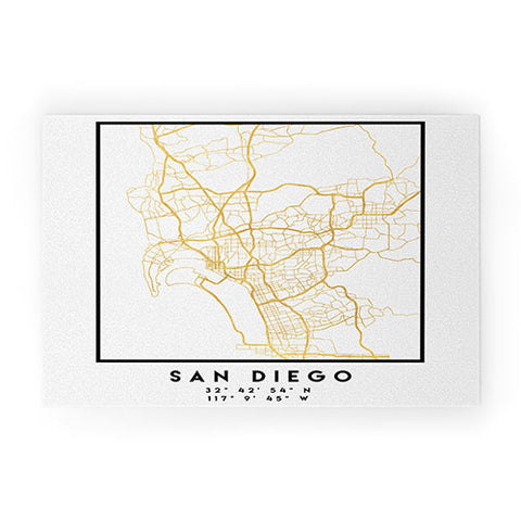 deificus Art SAN DIEGO CALIFORNIA CITY MAP Welcome Mat