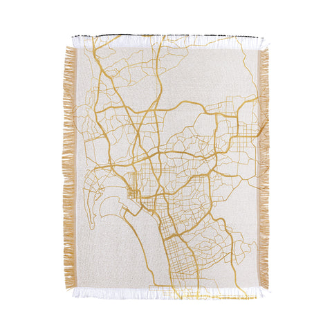 deificus Art SAN DIEGO CALIFORNIA CITY MAP Throw Blanket
