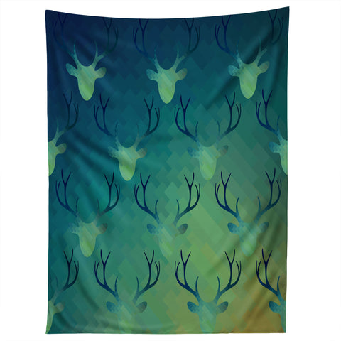 Deniz Ercelebi Aqua Antlers Pattern Tapestry