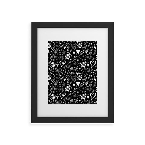 Deniz Ercelebi Black love Framed Art Print