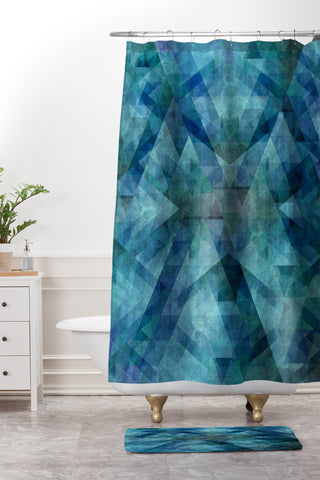 Deniz Ercelebi Blue 2 Shower Curtain And Mat