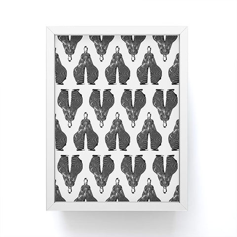 Deniz Ercelebi Bowie pattern bw Framed Mini Art Print