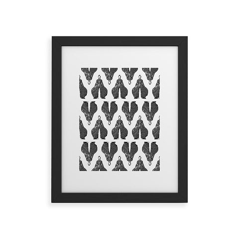 Deniz Ercelebi Bowie pattern bw Framed Art Print