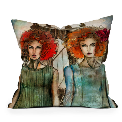Deniz Ercelebi Bridge Owl Throw Pillow
