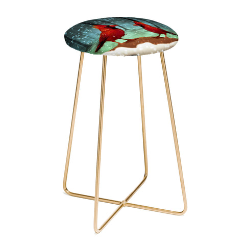 Deniz Ercelebi Cardinals In Snow Counter Stool