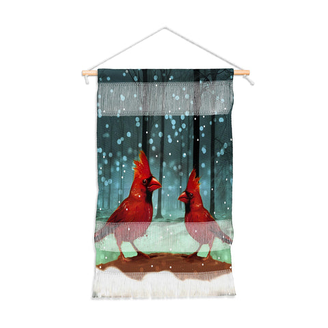 Deniz Ercelebi Cardinals In Snow Wall Hanging Portrait