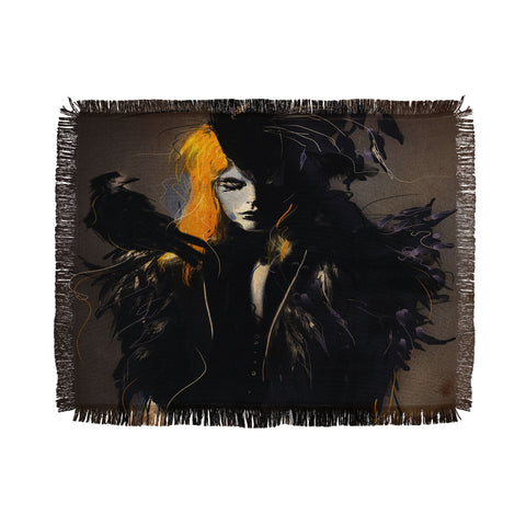 Deniz Ercelebi Crow Throw Blanket