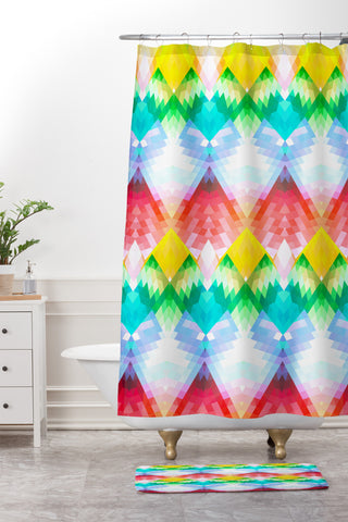 Deniz Ercelebi Crystal Rainbow Shower Curtain And Mat