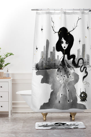 Deniz Ercelebi Daytime Stars Shower Curtain And Mat
