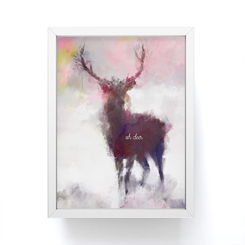 Deniz Ercelebi Deer mist Framed Mini Art Print