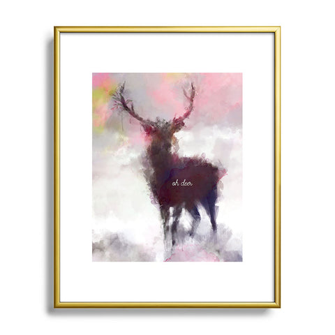 Deniz Ercelebi Deer mist Metal Framed Art Print